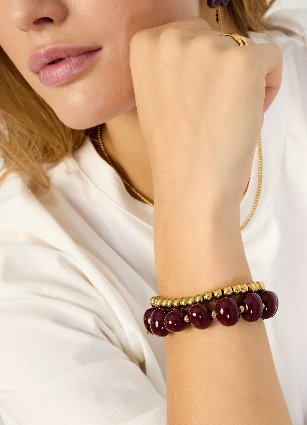 Bracelet en Perles - Bordeaux