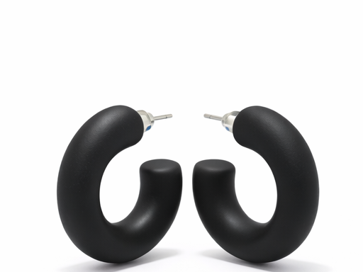 Boucles d'oreilles créole - noir