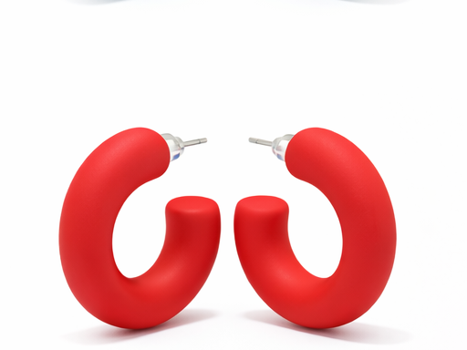 Boucles d'oreilles créole - rouge