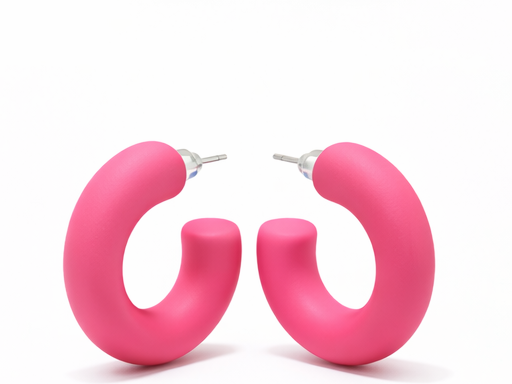 Boucles d'oreilles créole - fushia
