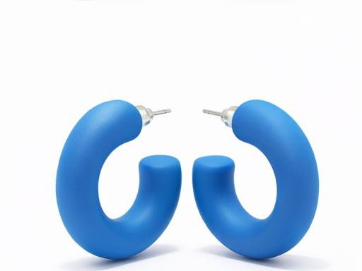 Boucles d'oreilles créole - bleu