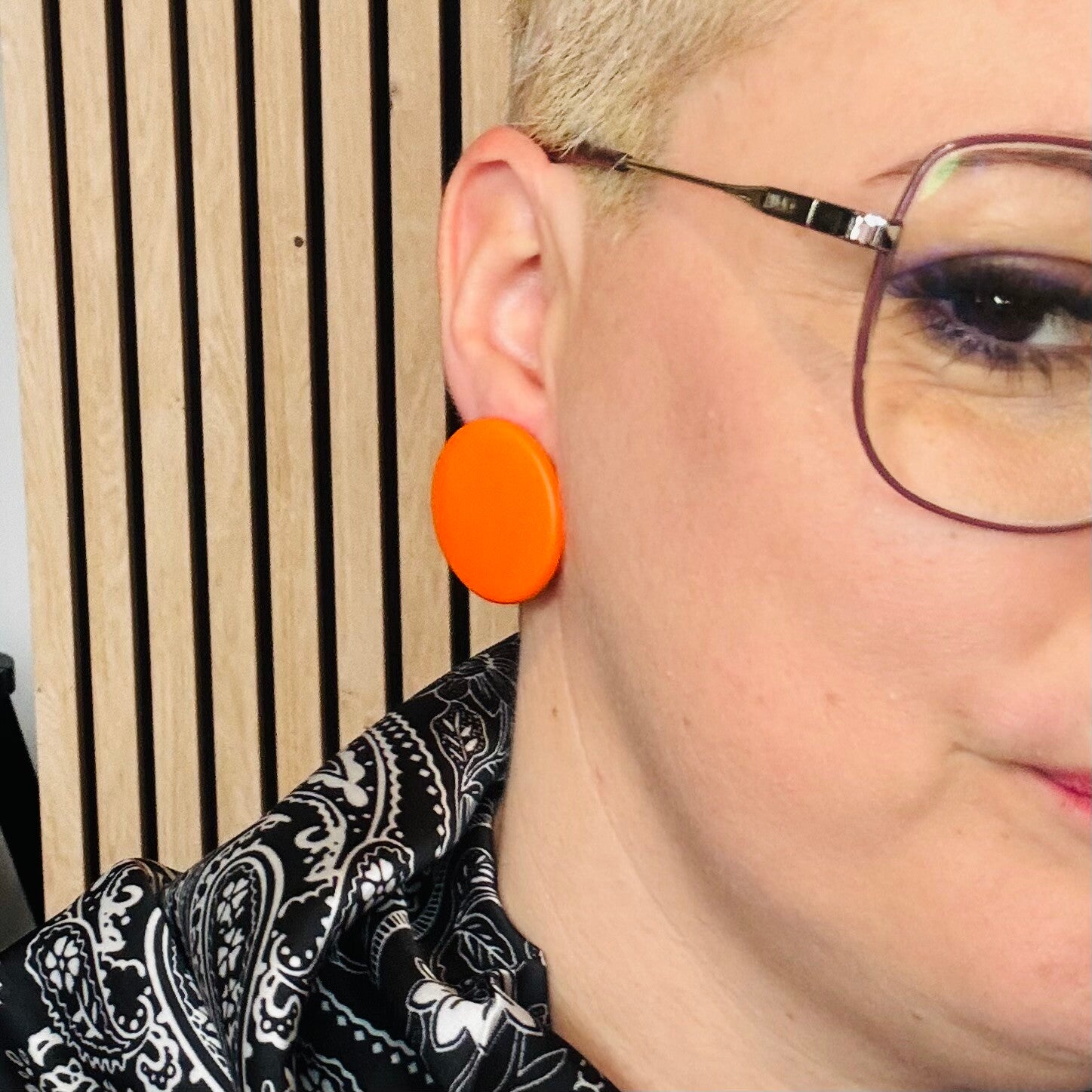 Boucles d'oreilles ronde - Orange