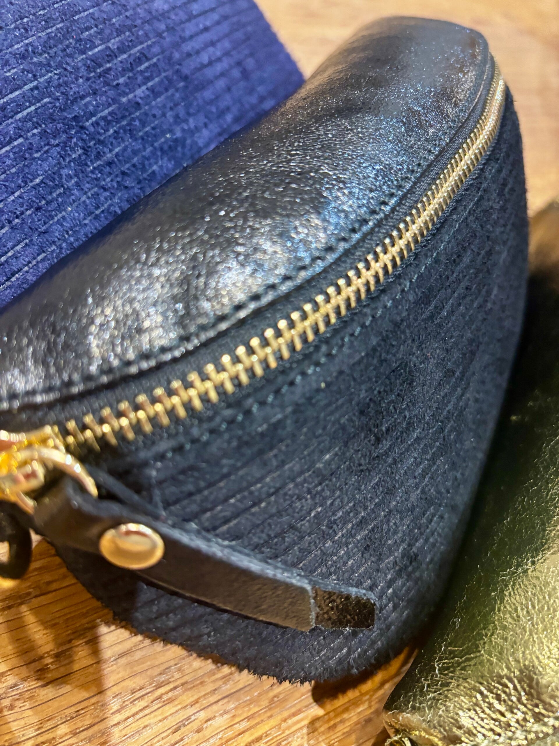 Sac banane en cuir bi-matière - Noir