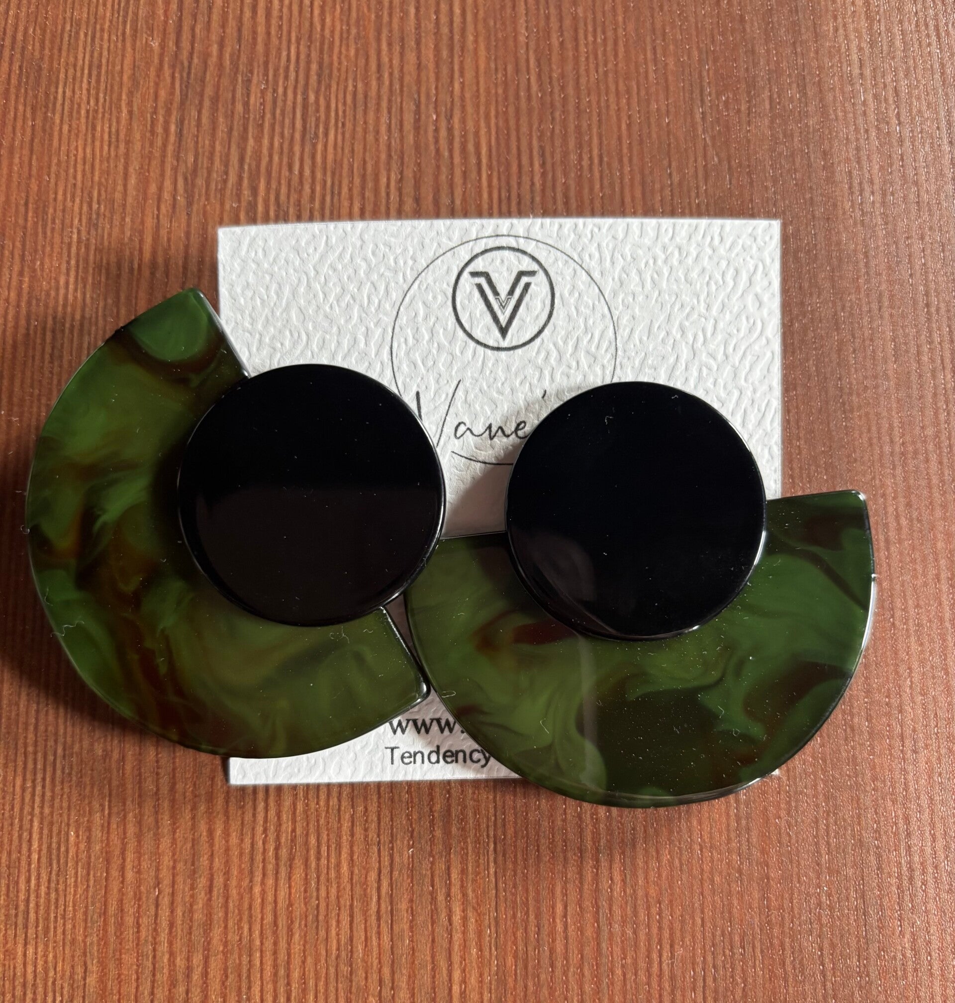 Boucles d'oreilles géométrique - Vert