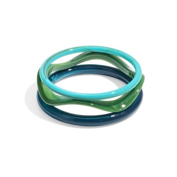 Bracelet multiple en acrylique - Vert Bleu