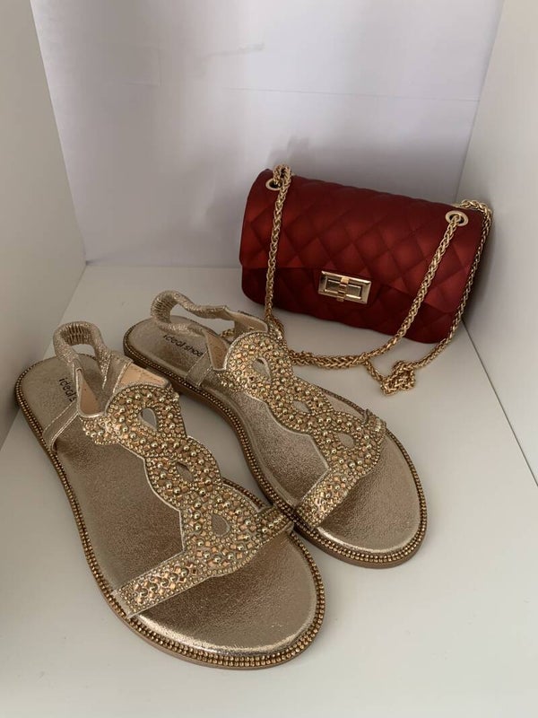 sandalen en handtas combinatie aanbieding