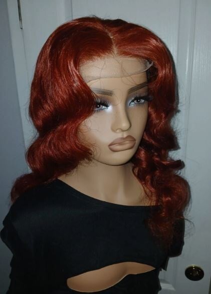 33B Reddish Brown Bundles with 4x4 Closure Body Wave Bundles Human Hair Wig
