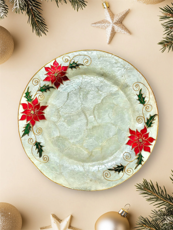 Christmas Capiz "plate/charger"