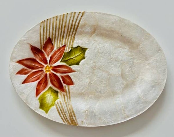 Kerst Capiz "kerst schaal ovaal"