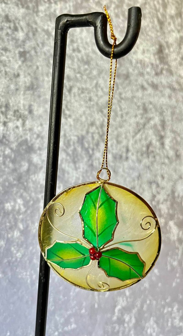 Christmas capiz hanging ornament