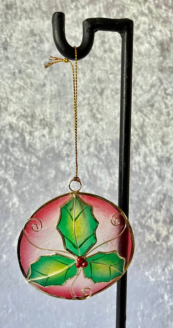 Christmas capiz hanging ornament