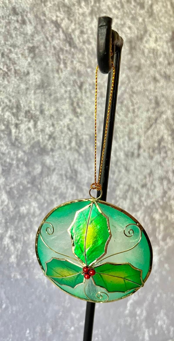Christmas capiz hanging ornament