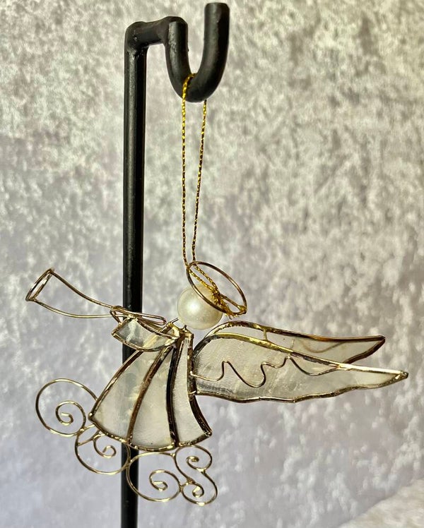 Christmas capiz angel met trompet