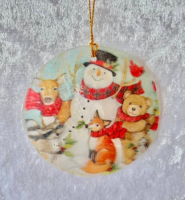 Christmas capiz hanging ornament