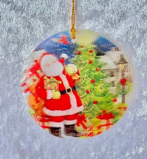 Christmas capiz hanging ornament