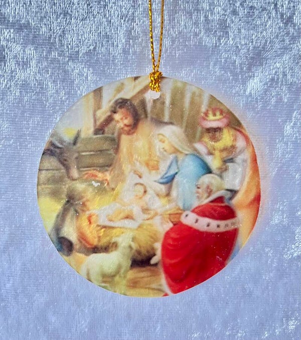 Christmas capiz hanging ornament