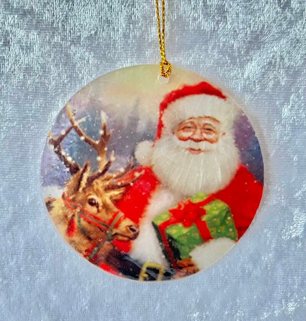 Christmas capiz hanging ornament