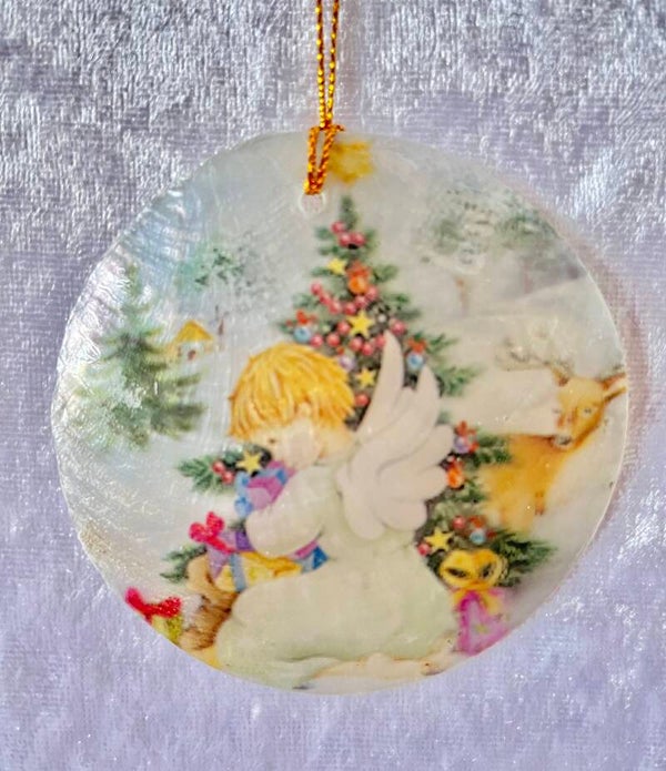 Christmas capiz hanging ornament