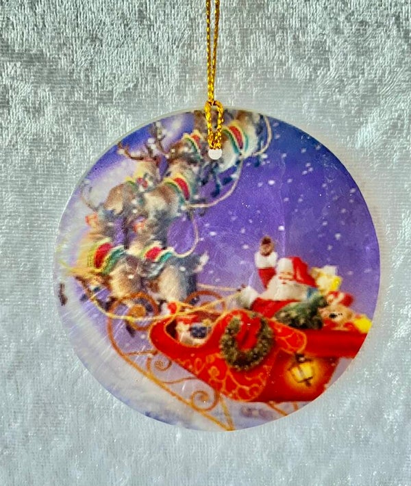 Christmas capiz hanging ornament