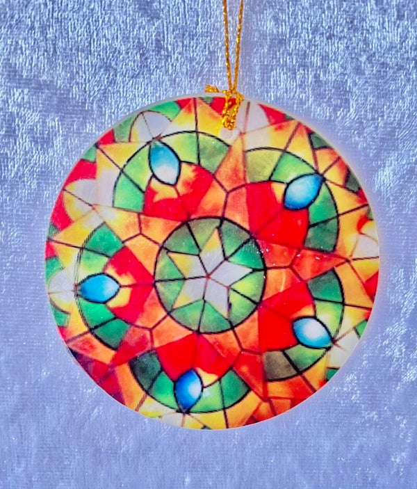 Christmas capiz hanging ornament