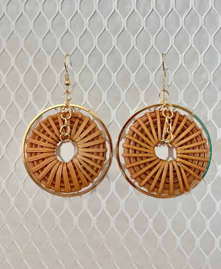 Oorbellen rattan
