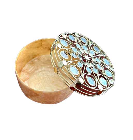 Capiz sieradendoos "rond"