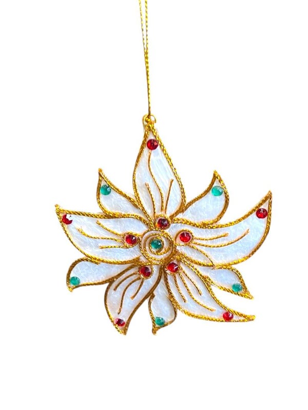 Capiz Xmas ornament "Poinsettia"