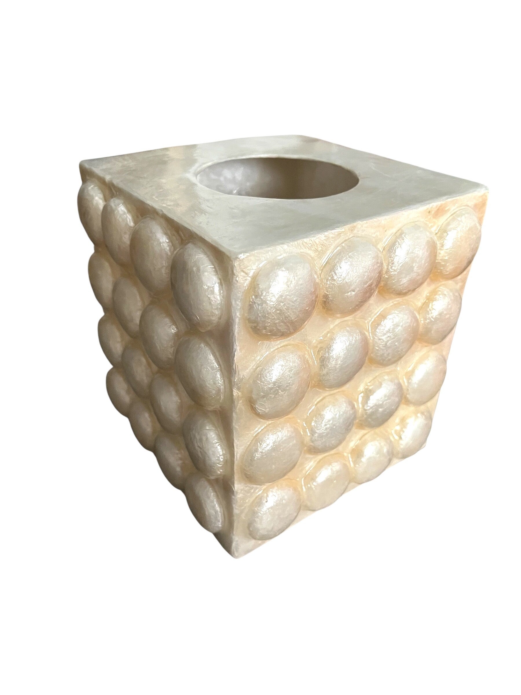 Capiz tissue/toilet roll box