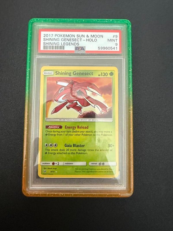 2017 POKEMON SUN & MOON SHINING GENESECT - HOLO PSA9 (cert 59960541) + Gaurd