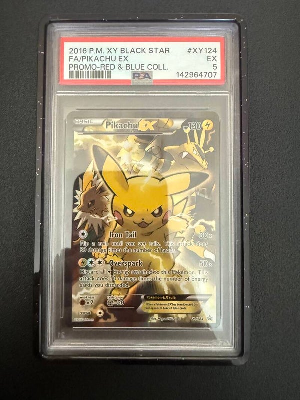 2016 P.M. XY BLACK STAR FA/PIKACHU EX PSA5 (cert 142964707) + Gaurd