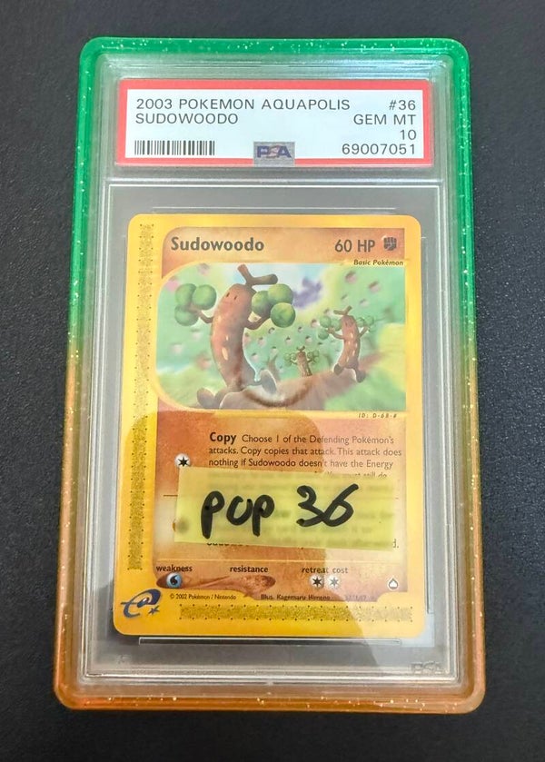 2003 POKEMON AQUAPOLIS SUDOWOODO PSA10 (cert 69007051) +Gaurd