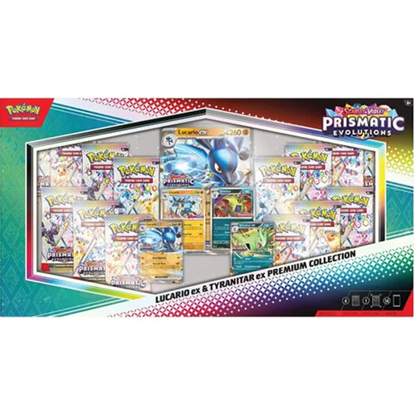 Prismatic Evolutions Lucario ex & Tyranitar ex Premium Collection Box (lichte beschadiging)