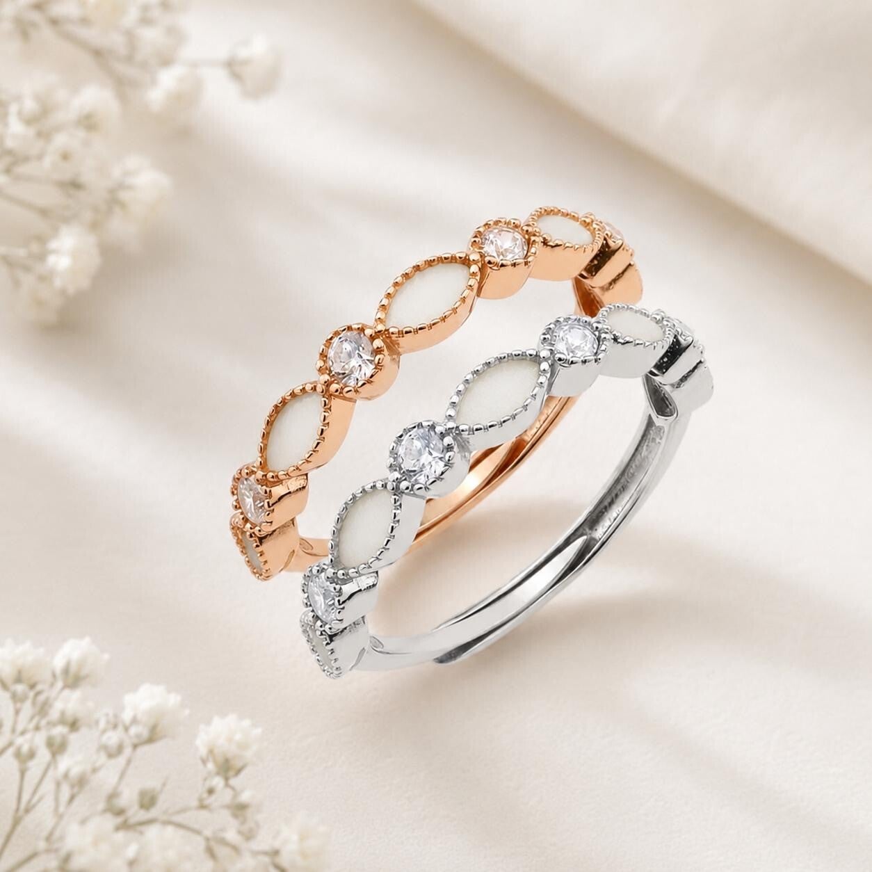 Marguise gem enternity band