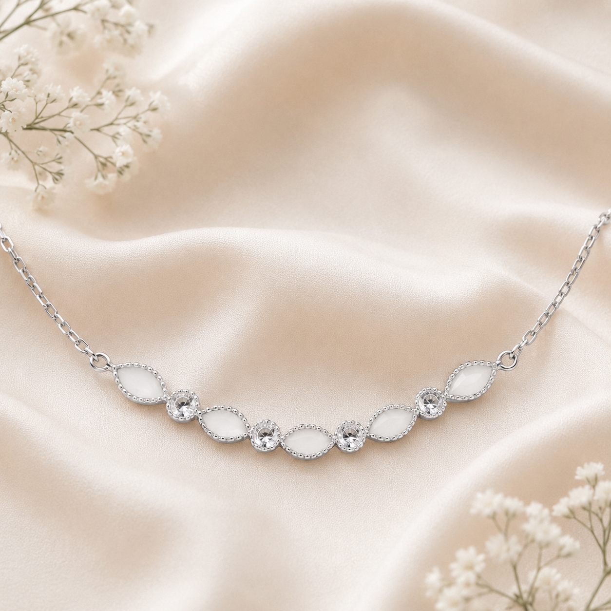 Marquise ketting Sterling zilver