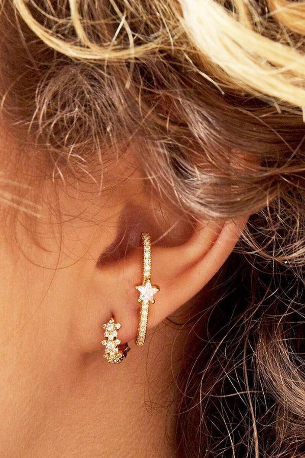 Oorbellen Ster strass hoepel