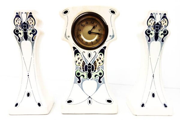 Plateel jugendstil klokstel