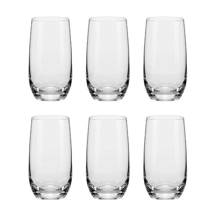 Set de 6 vasos de cristal