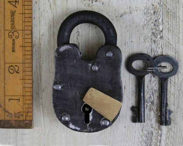 Padlock with 2 Keys Cast Antique
