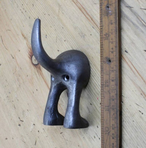 Coat Hook DOG TAIL Cast Antique Iron 115mm