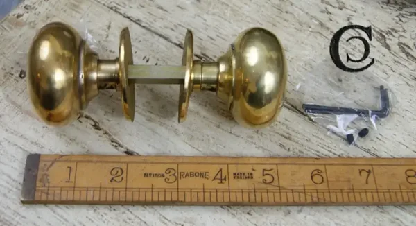 Cottage Door Knob Set Natural Solid Brass
