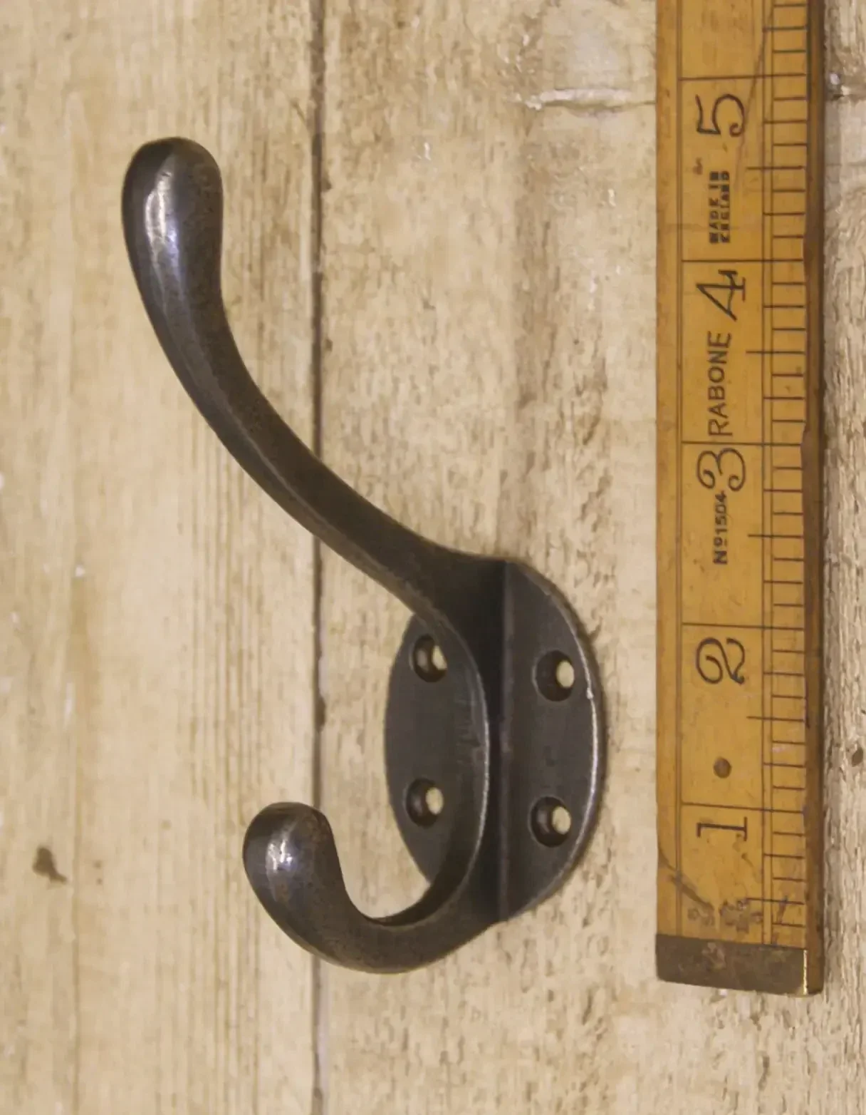 Hat & Coat Hook Straight Sides Antique Iron