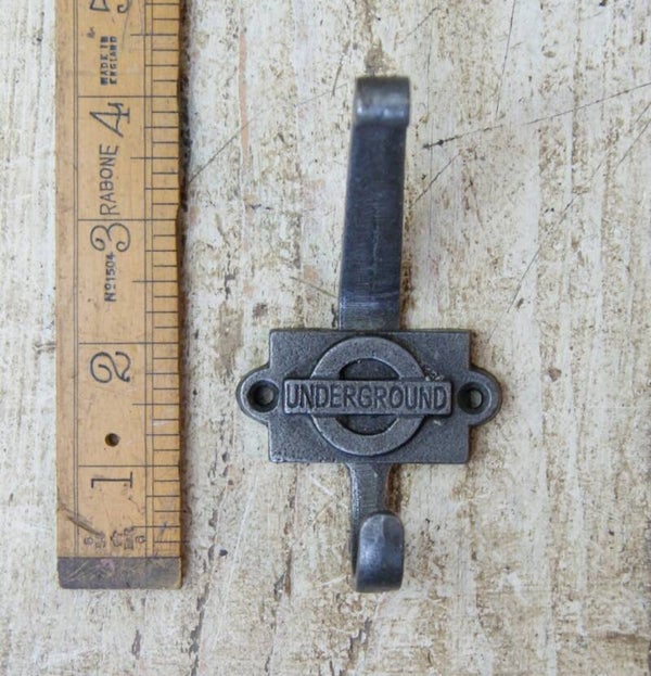Coat Hook UNDERGROUND 2 – Part Cast Antique Iron