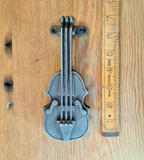 Cast Antique Iron Violin Door Knocker