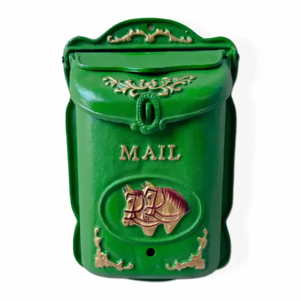 Green Mailbox With A Horse