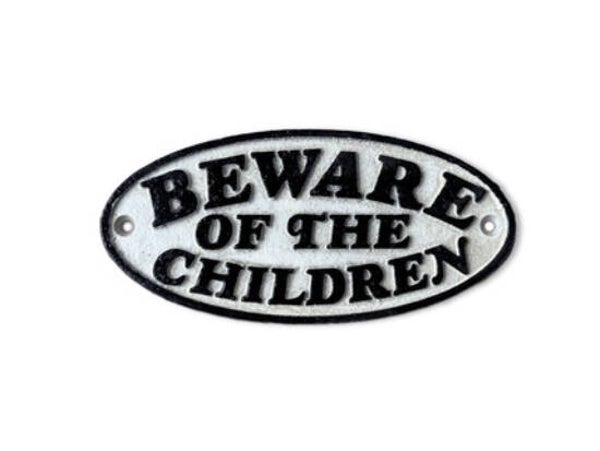 Beware of the Children Oval Sign