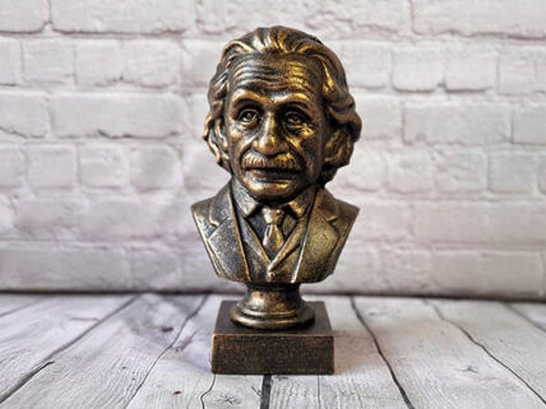 Einstein Bust With Iron Base