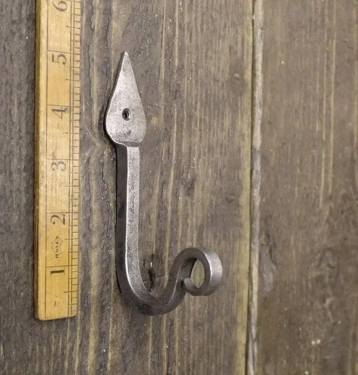 Coat Hook SHEPHERDS CROOK Hand Forged Antique Iron
