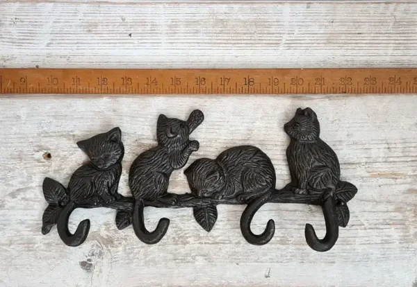 Hook Rail with CATS Cast Antique Iron