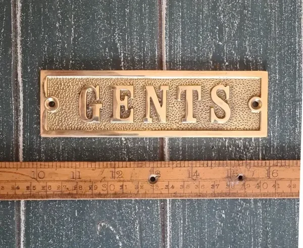 Plaque GENTS Cast Polished Brass