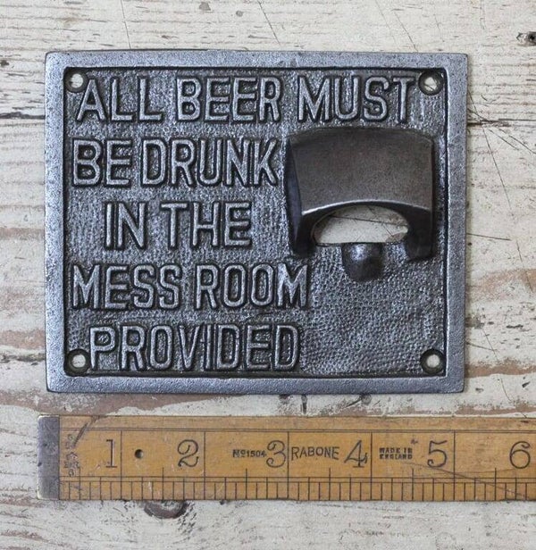 Bottle Opener Plaque Wall Mounted FULLERS MESS ROOM